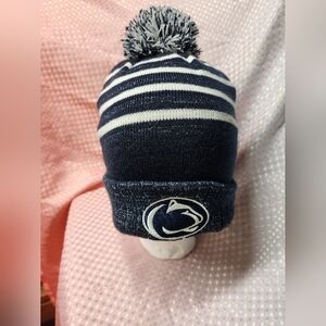 Top of the World Navy Penn St Nittany Lions Shimmering Cuffed Knit Hat with Pom